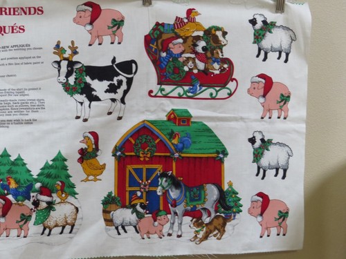 Apliques VIP Cranston Holiday Friends panel de tela corte y costura cerdo oveja vaca pato - Imagen 5 de 5