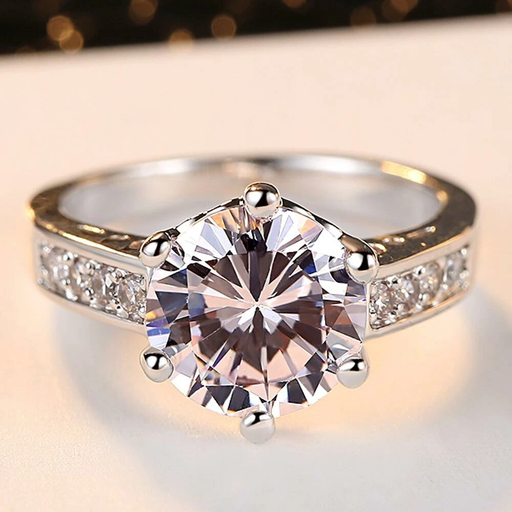 Anillo de compromiso para mujer de plata hot sale