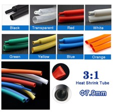 Heat Shrink Tubing 3:1 with Adhesive, Φ7.9mm, Heat Shrink Tubing in Many Colors