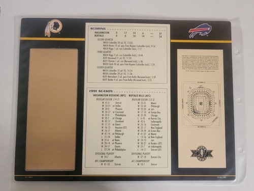 Willabee & Ward 22kt Gold Super Bowl XXVI Tickets Redkins & Bills SB26 - Picture 2 of 2