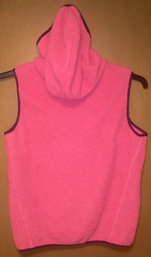 Girls SO Perfectly Soft Pink Sleeveless Zip Up Hooded Vest Size 16 - Picture 4 of 9