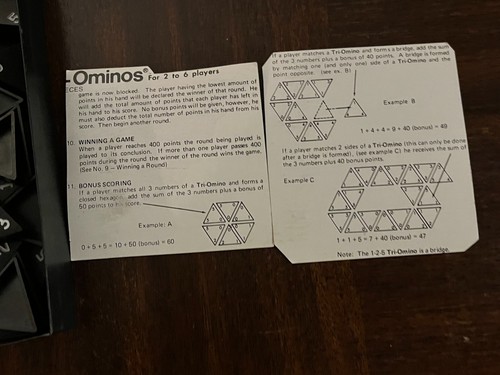 Vintage Pressman 1968 Tri-Ominos The Triangle Game Complete with extra pieces - Picture 6 of 12