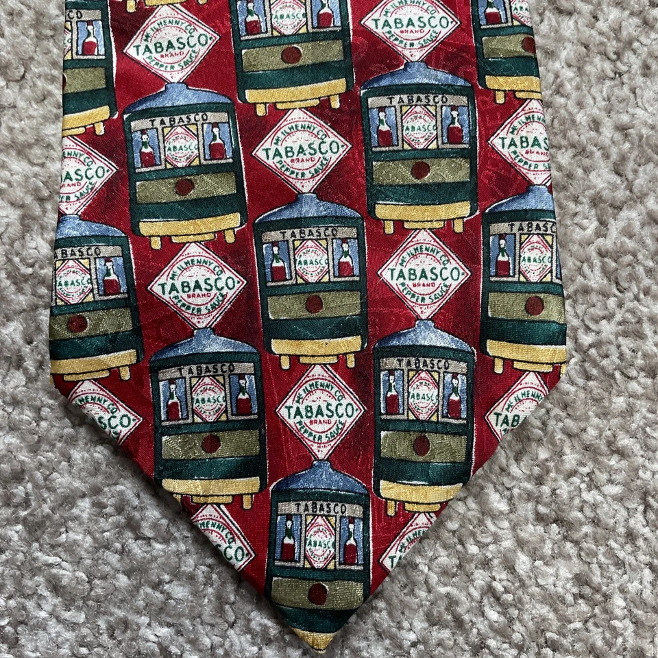 Vintage Tabasco Neck Tie Port of New Orleans 100% Silk Made in USA - Image 2 of 4