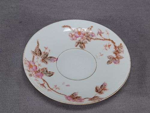 D&Co Limoges Hand Colored Wild Pink Roses & Gold Demitasse Cup & Saucer - Picture 7 of 11