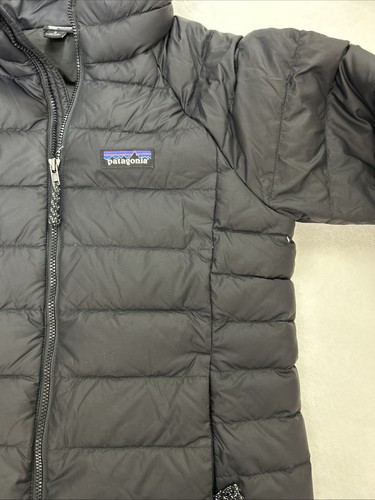 Patagonia Goose Down Sweater Jacket Youth Large 12 Black Full Zip Puffer Coat - Picture 6 of 15