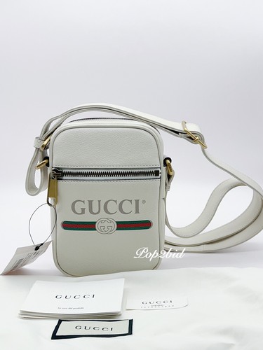 NEW Authentic Gucci Unisex Logo Leather Crossbody Shoulder Bag - Picture 2 of 13