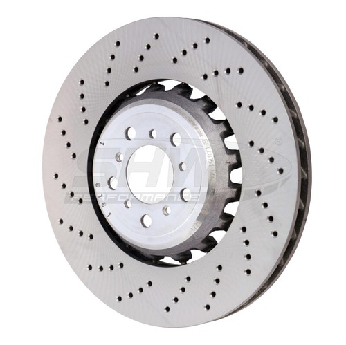 SHW Left Front X-Drilled Lightweight Rotor (34112284101) Fits 13-16 BMW M5 4.4L - Picture 6 of 10
