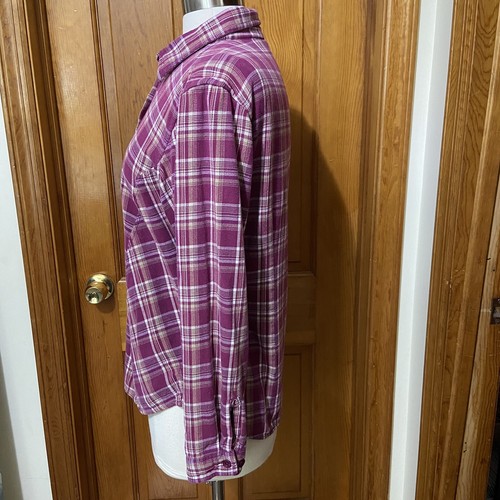 Cabelas Flannel Shirt Women's L Pink Plaid Long Sleeve Cotton Button Up Soft - Picture 5 of 14