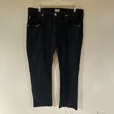 Hudson Clifton Jeans Straight Leg Black Bootcut Zip Fly Stretch Denim 36X31