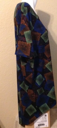 LuLaRoe Damas Tejido IRMA Azul Multicolor Diseño Geométrico Talla S NUEVO - Imagen 4 de 8
