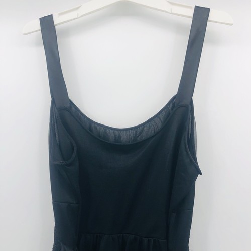 Vintage Vanity Fair Nightgown Black Lace Size 38 Satin Belt Lingerie Nylon - Picture 10 of 17