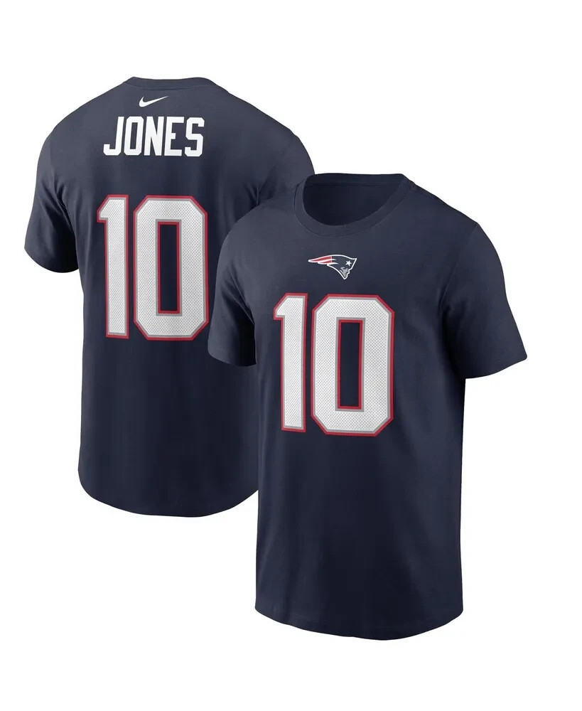 Футболка с эмблемой игрока Nike Youth Mac Jones New England Patriots, темно-синий, XL