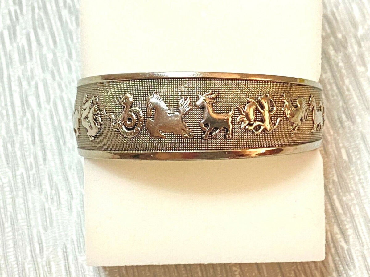 Vintage Chinese Retro Tibetan Silver Metal Zodiac Animal