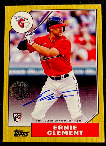 Ernie Clement 2022 Topps Series 2 1987 RC Rookie Auto Autograph #87BA-ECL ENN