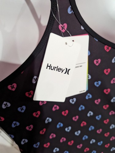 Hurley Bikini or 1PC Black w/Hearts, UPF 50+ Sz M New - Picture 5 of 8