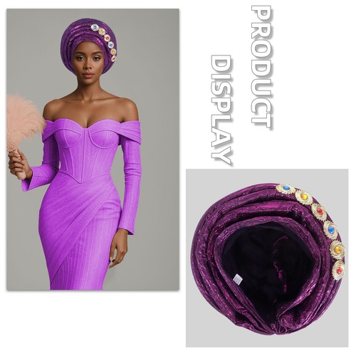 Mujeres nigerianas africanas auto gele headtie Aso Oke cabeza envolvente boda fiesta sombreros - Imagen 22 de 31