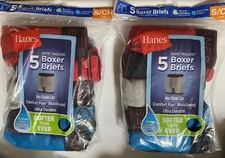 NEW Hanes Sz S Boy's COTTON Tagless Comfort Flex Waist 2 PACKS of 5 Boxer Briefs