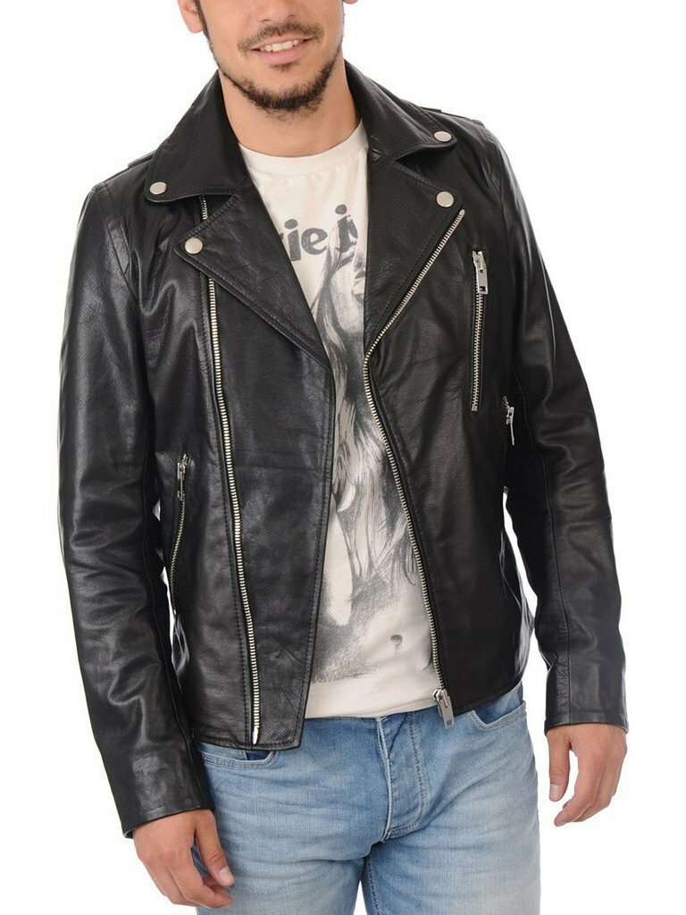 Mens Real Lambskin Leather Casual Coat Slim fit Motorcycle Casual Coat J90 Mens Real Lambskin Leather Casual Coat Slim fit Motorcycle Casual Coat J90