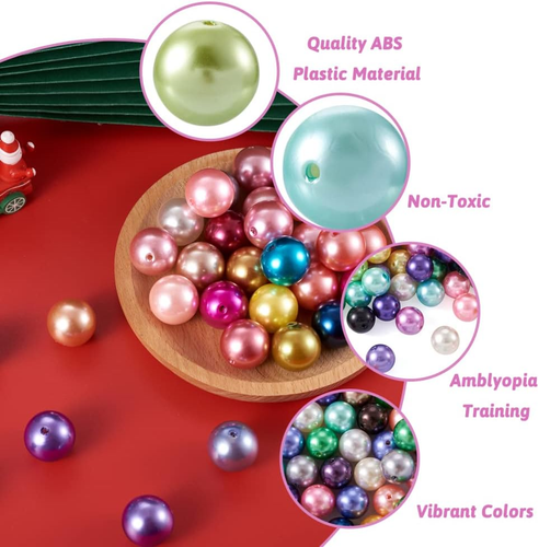 100Pcs 20Mm round Imitation Pearl Beads - Chunky Bubblegum Ball Beads for Rainbo - Picture 4 of 6
