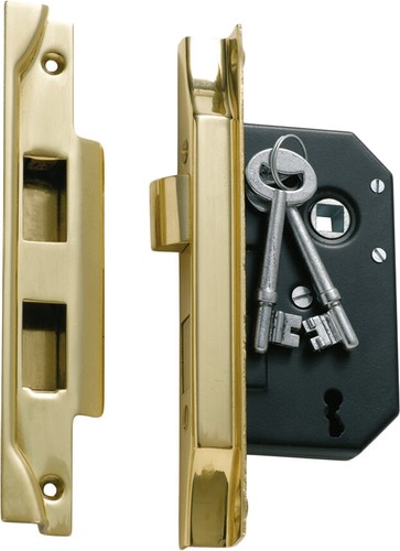 Tradco 1139 1138 rebated 3 lever mortice lock,polished brass 57 or 44 mm backset - Picture 4 of 4