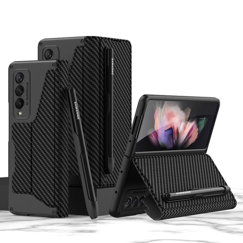 For Samsung Galaxy Z Fold6/5/4/3 Card Pocket Pen Slot Flip Folding Leather Case - Picture 11 of 15