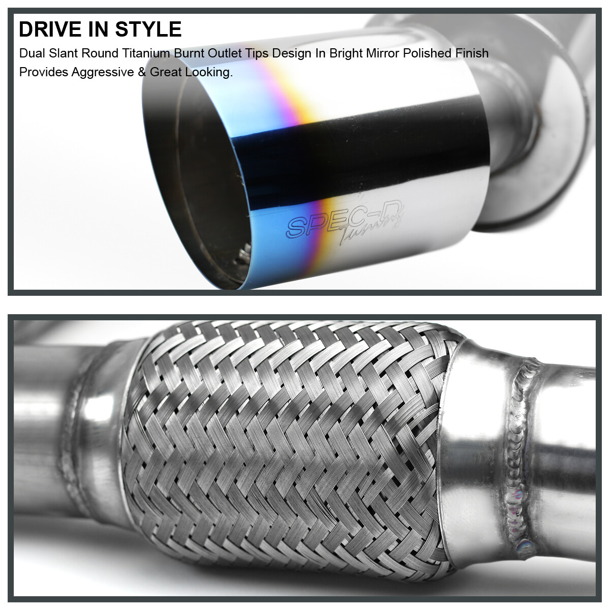 Spec-D Tuning 2.5 In. Inlet N1 Style Catback Exhaust System With Burnt