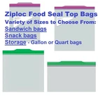 Ziploc Food Seal Top Bags, Variety of Sizes to Choose - Sandwich/ Snack/ Storage