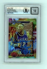 Derek Harper 1993-94 Finest Refractor 31 Signed #12 Retired Insc BAS BGS 10 Auto