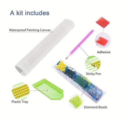 Kit pittura diamanti 5D 20X20cm coppia elefante con tronchi a forma di cuore - Foto 4 di 4