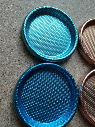 6x Vintage 60er Jahre Untersetzer bunt Klassiker Aluminium  - Bild 2 von 5