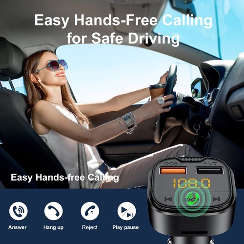Dispositivo Bluetooth 5.3 Para Carro Auto Poner Musica Cargar Rapido Celular FM - Afbeelding 4 van 7