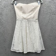 White Lace Strapless Fit & Flare Mini Dress sweetheart S coquette indie Sleaze