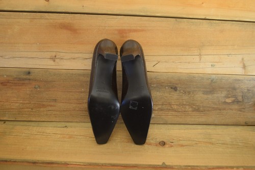 RANGONI Florence Womens Heels Shoes 5.5 Italy Brown Leather Pumps Vintage - Picture 6 of 7