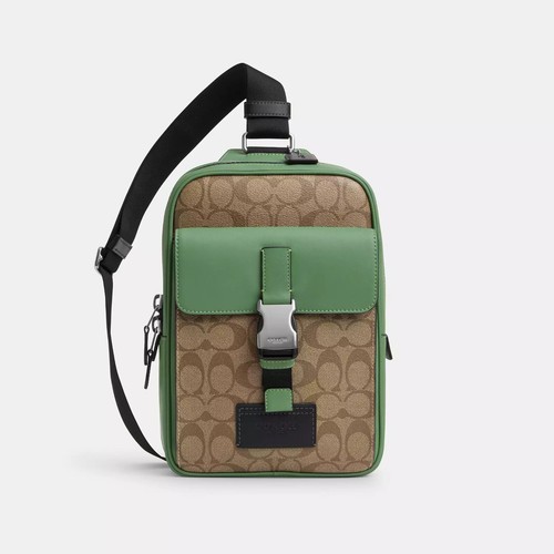 NWT Coach CR268 Track Pack In Colorblock Signature Canvas Calf Leather $395 - Picture 6 of 15