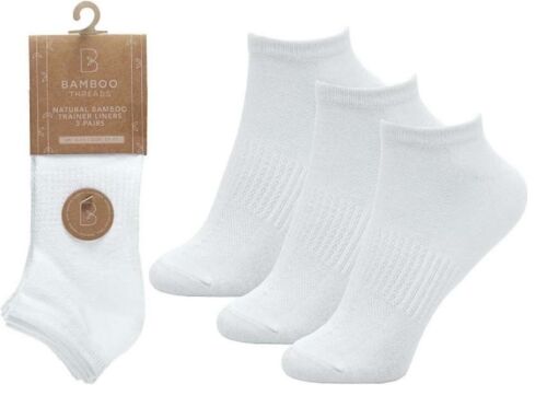 3/6/12 Pairs of Mens BAMBOO Trainer Liners Ankle Socks Sports Jogging Size 6-11 - Picture 4 of 5