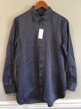 Banana Republic Womens Parker Fit Boyfriend Tunic Silky Blouse Size SMALL $78