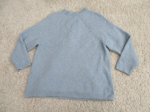 Pure Jill Sweater Womens Medium Blue Boucle Kangaroo Pocket Cotton Wool Ladies - Picture 4 of 14
