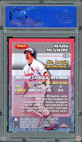 2000 TOPPS CHROME MARK MCGWIRE OWN THE GAME-REFRACTOR #OTG10 PSA 10 (493) - Foto 3 di 3