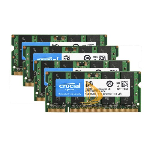 Crucial 4X 4GB 2RX8 PC2-6400 DDR2-800MHz Non-Ecc Memory RAM SODIMM Laptop 16GB# - Picture 5 of 6