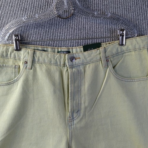 Wild Fable Jean Short Women 18 Green Light Wash Denim Hi Rise Bermuda Distressed - Picture 2 of 17