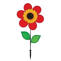 12 Red Sunflower With Leaves Spinner 2774 Ebay