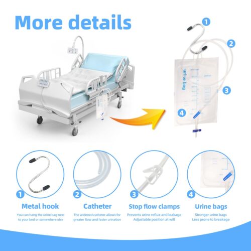 Latex Condom Catheter External Self-Sealing Set Thick Tube500ml Leg Bag *1 20... - Picture 4 of 8