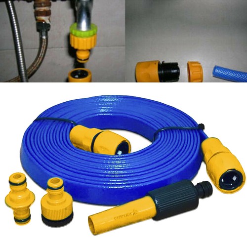 15M Flat Food Grade Water Hose Pipe & Connectors For Caravan Motorhome Boat - Picture 4 of 12