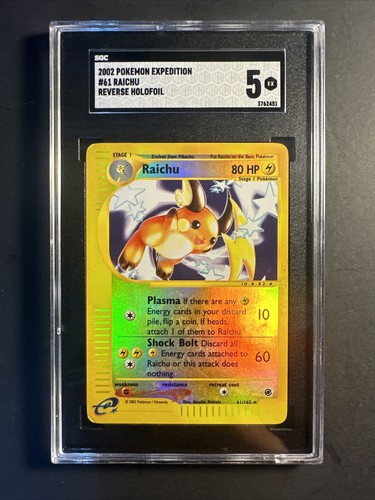 2002 Nintendo Pokémon Expedition 61 /165 SGC 5 EX Reverse Holographic Raichu - Picture 1 of 14