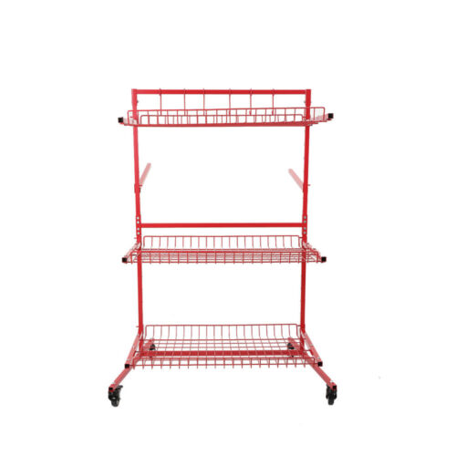 3 Shelf Storage Shelving Workshop Trolley Rack with Wheels for Automotive Tools - Foto 5 di 12