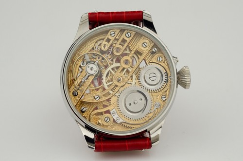 MEN'S WRISTWATCH SKELETON ENGRAVED SWISS MOVEMENT CUSTOM MADE MARRIAGE WATCH - Picture 9 of 13