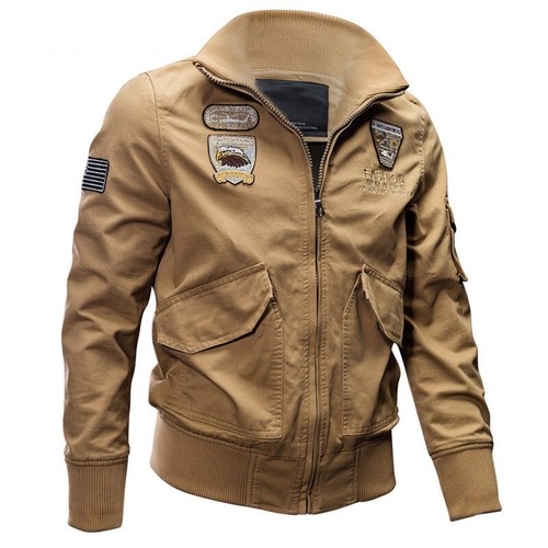 Army Men's MA-1 Bomber Jacket Military Pilot Flight Fly Outdoor Casual Work Coat - Picture 7 of 45