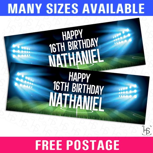 Football D3 Personalised Banner 120GSM Party Birthday Boys Girls Soccer Sports
