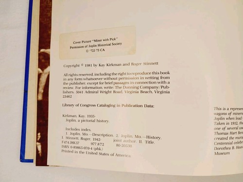 SIGNED Joplin A Pictorial History, Kay Kirkman 1981, #1164 limited edition HC - Bild 13 von 19