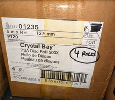 NEW 3M Crystal Bay PSA Disc Roll 5" X NH Grade P120; 01235; 100/ROLL